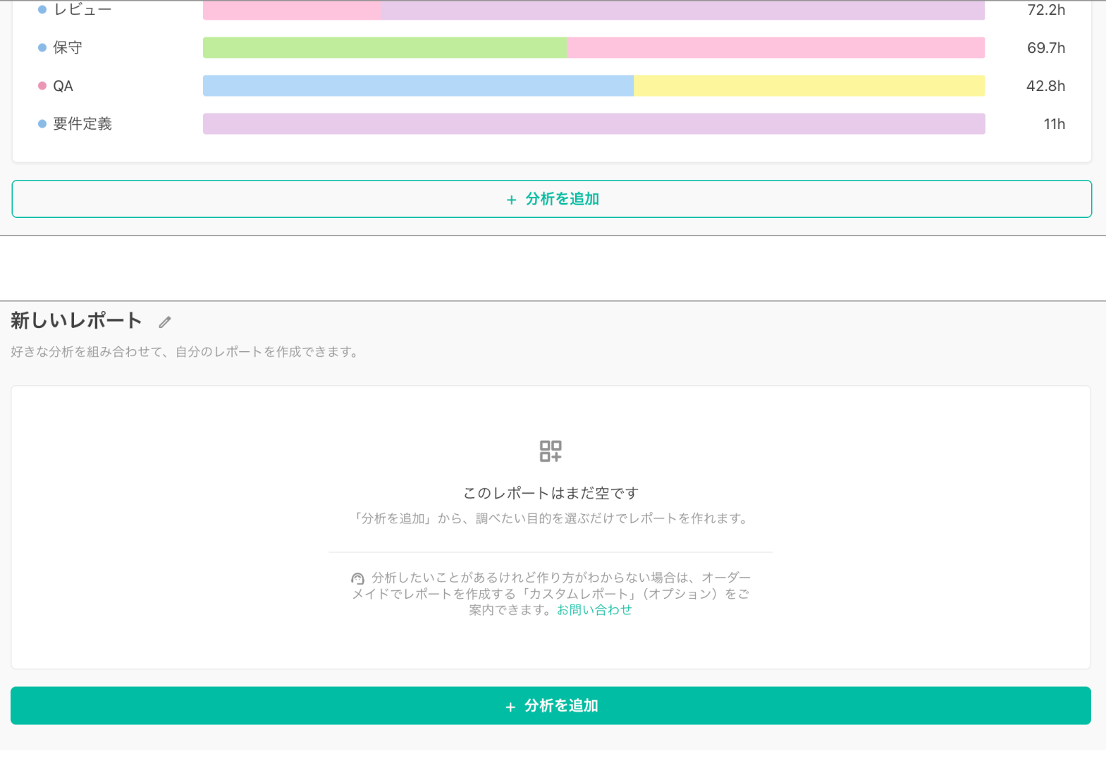 「+ 分析を追加」ボタン